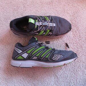 Salomon x-mission2 men's trail running shoes size 9.5 gray/green